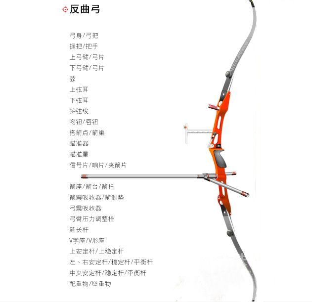 反曲弓各部位名称